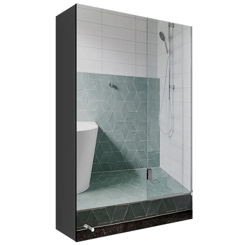 Premium Stainless Steel Bathroom Cabinet With Mirror &amp; 4 Spacious Shelves