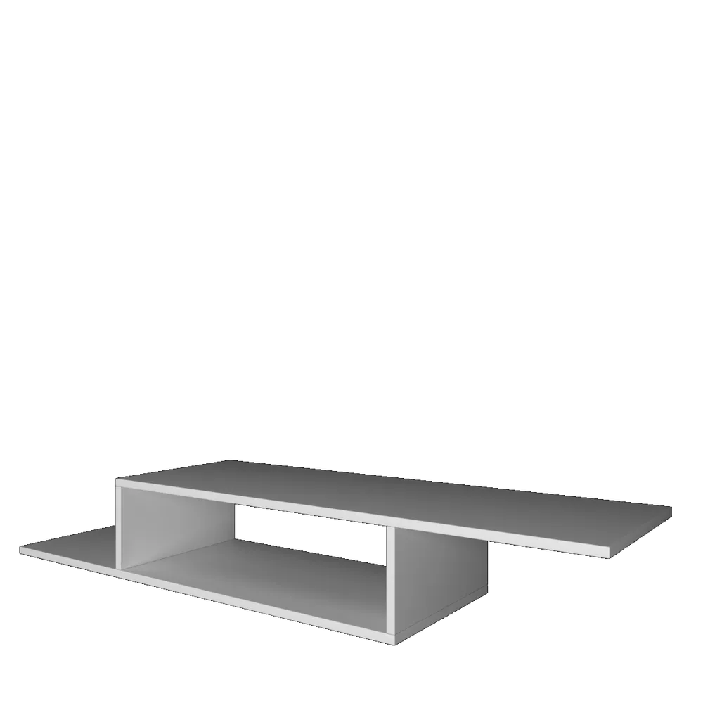Premium Staircased White Pre-laminated Wooden Tv Unit