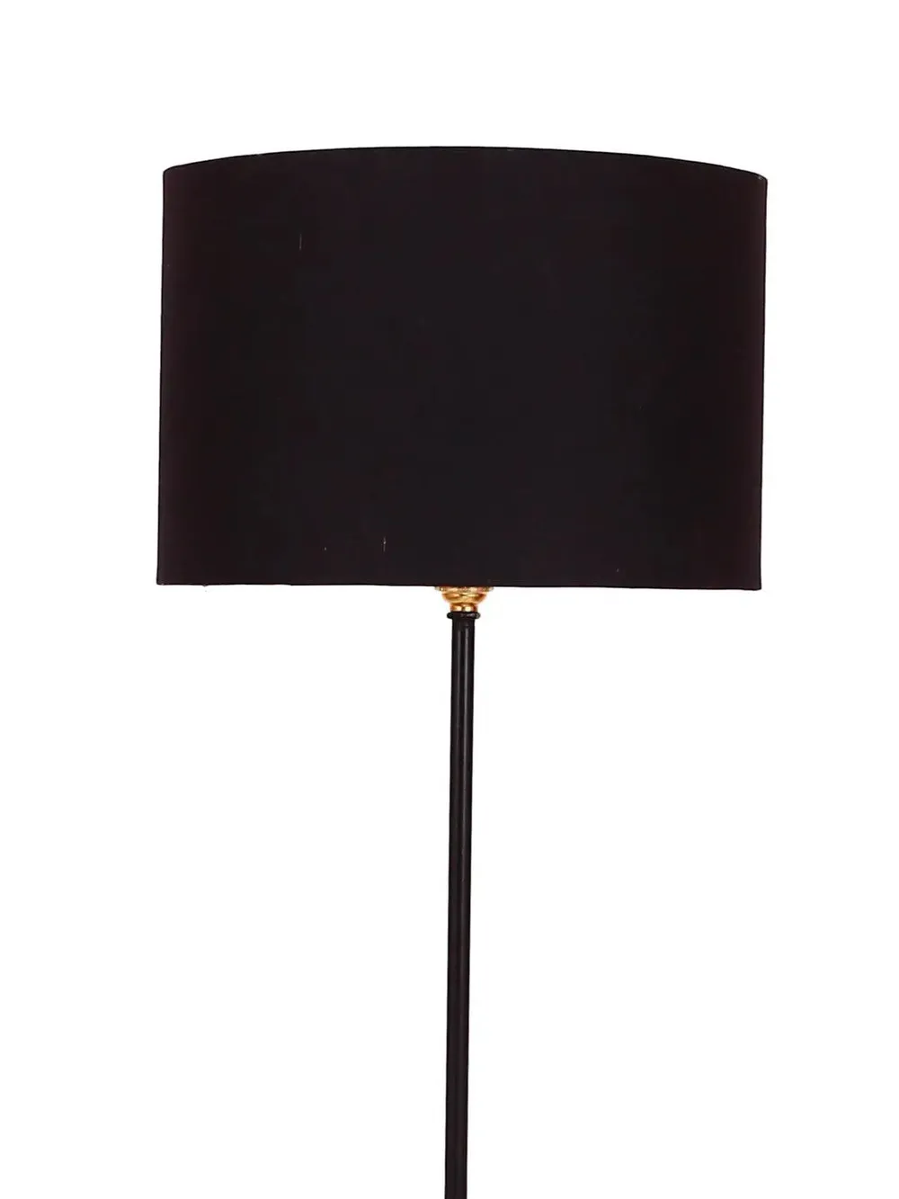 Premium Stick Floor Lamp with Wood Round Base & Cotton Shade Off-White