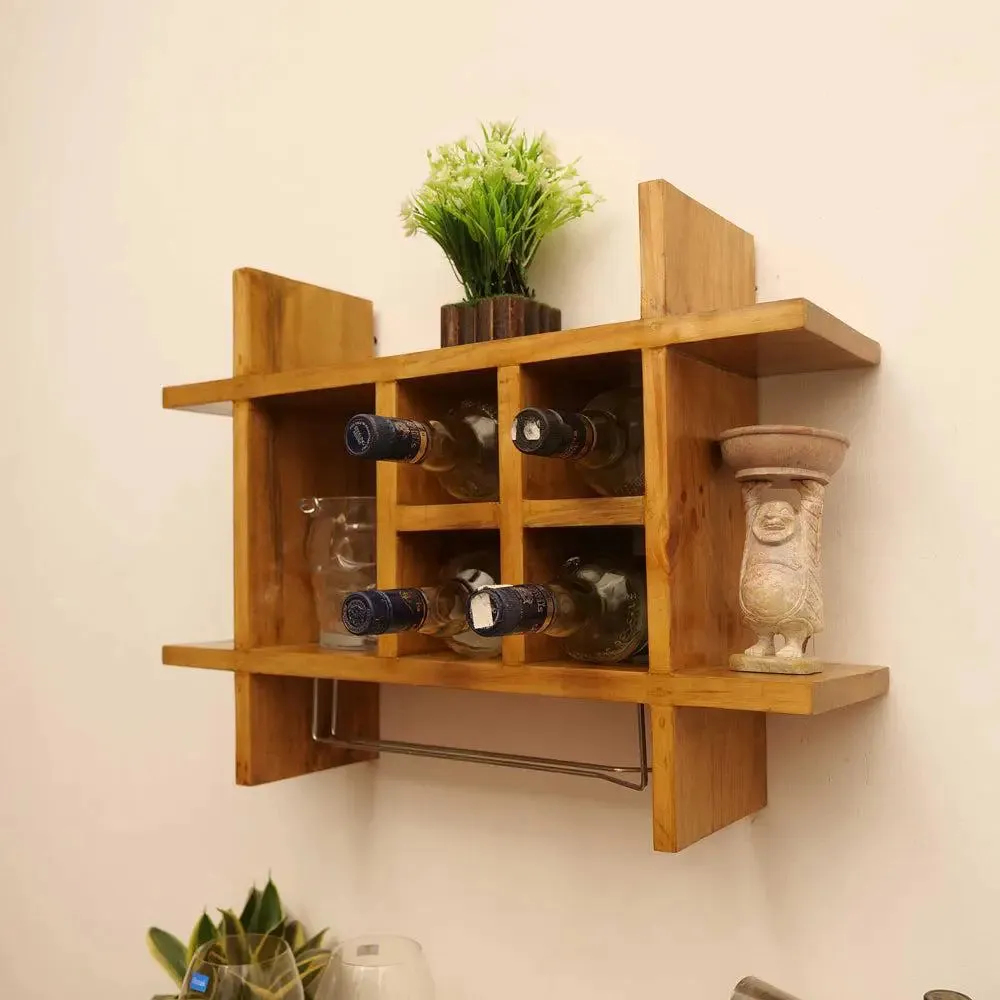 Premium Teak Wood Wall Shelves for Bedroom