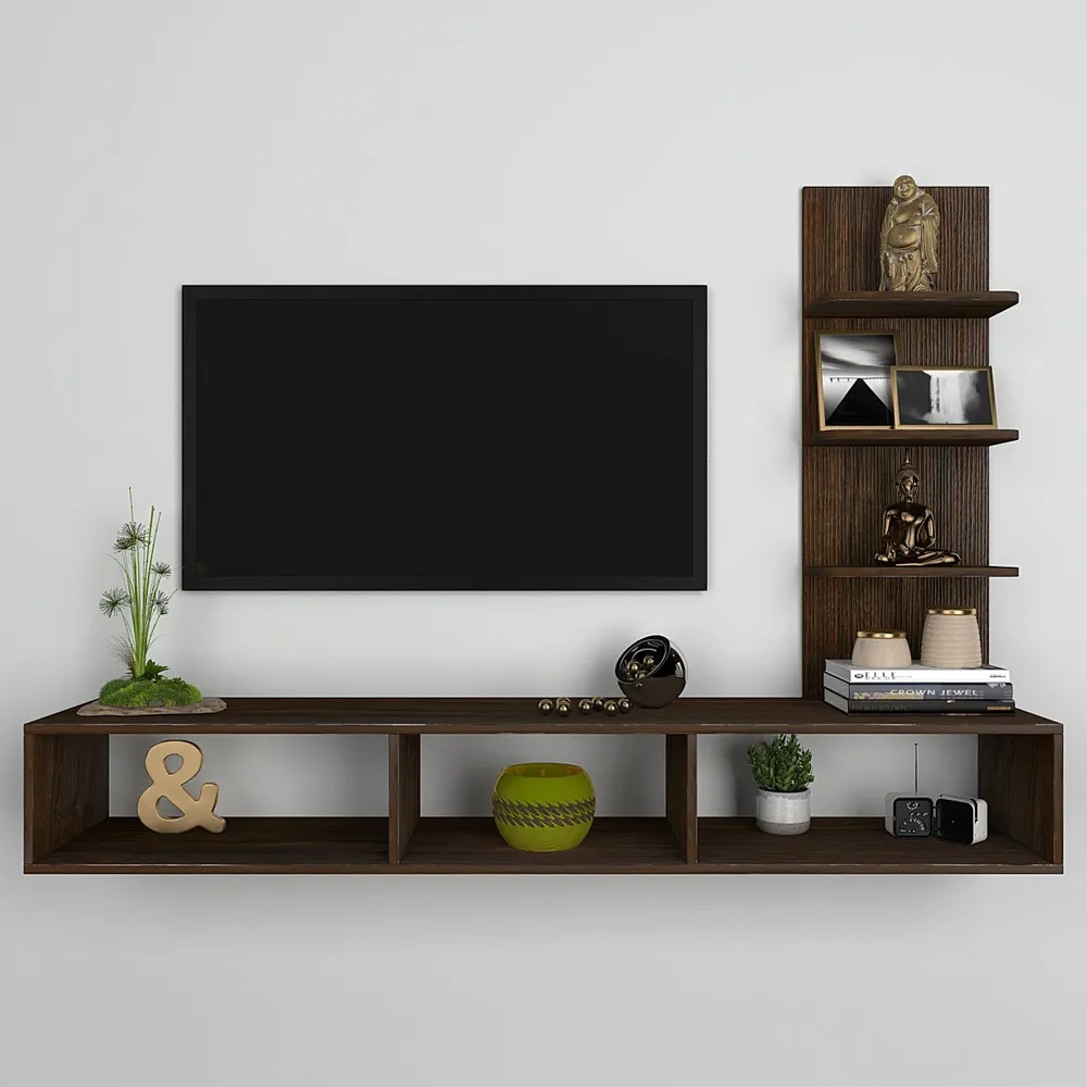 Premium Textured African Oak Walnut TV Unit