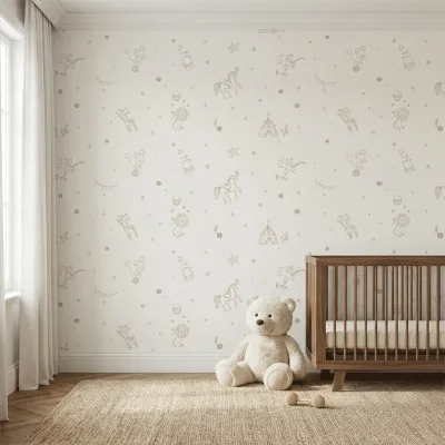 Whimsical Nursery Wallpaper | Dream World Korean Vinyl Wallpaper for Kids Room
