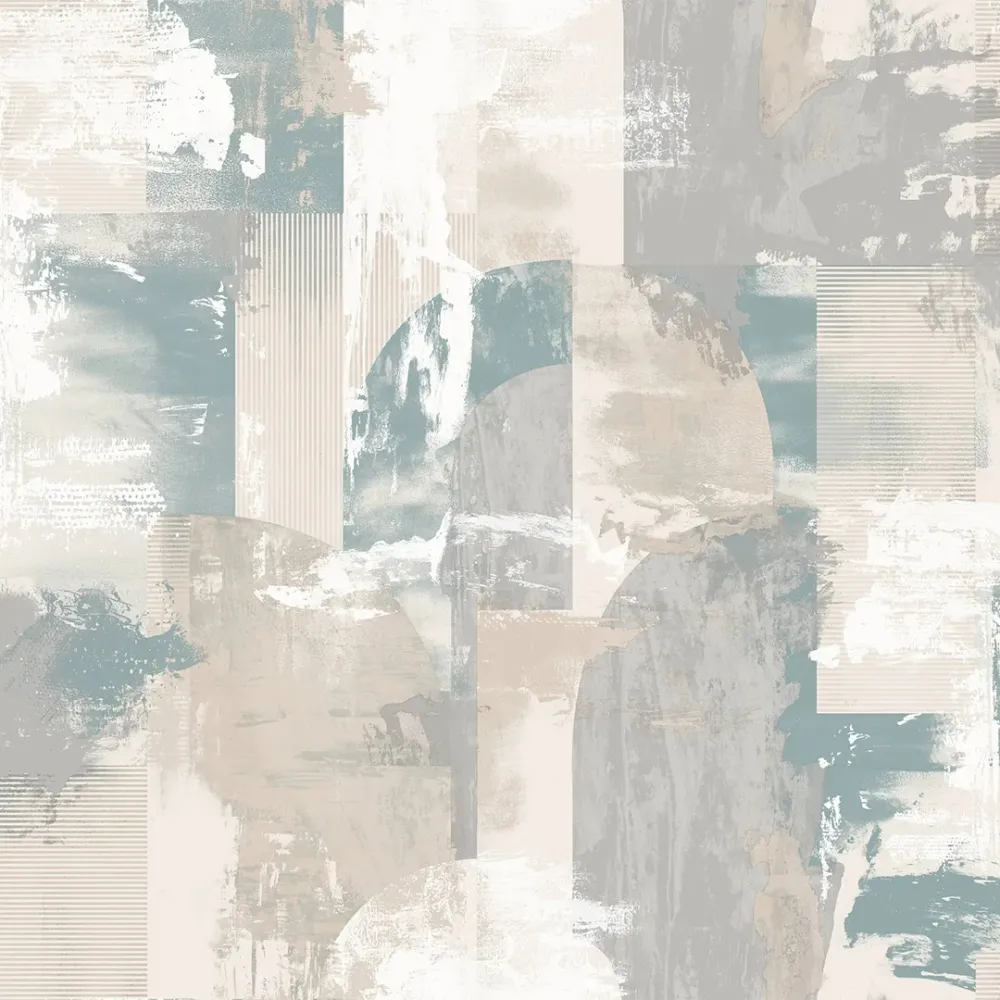 WallMantra Premium Urban Mirage Abstract Wallpaper Sky Blue