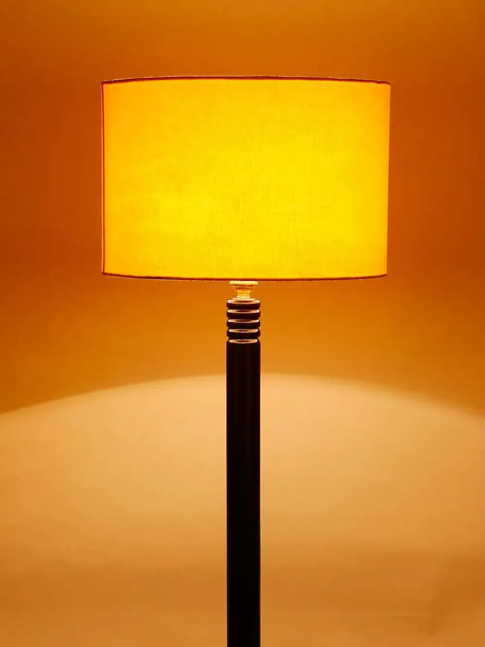 Premium Wood Brown Table Storage Floor Lamp With Cotton Shade Red