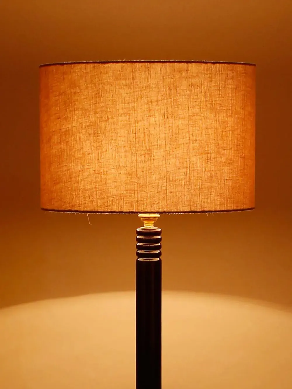 Premium Wood Brown Table Storage Floor Lamp With Cotton Shade Red