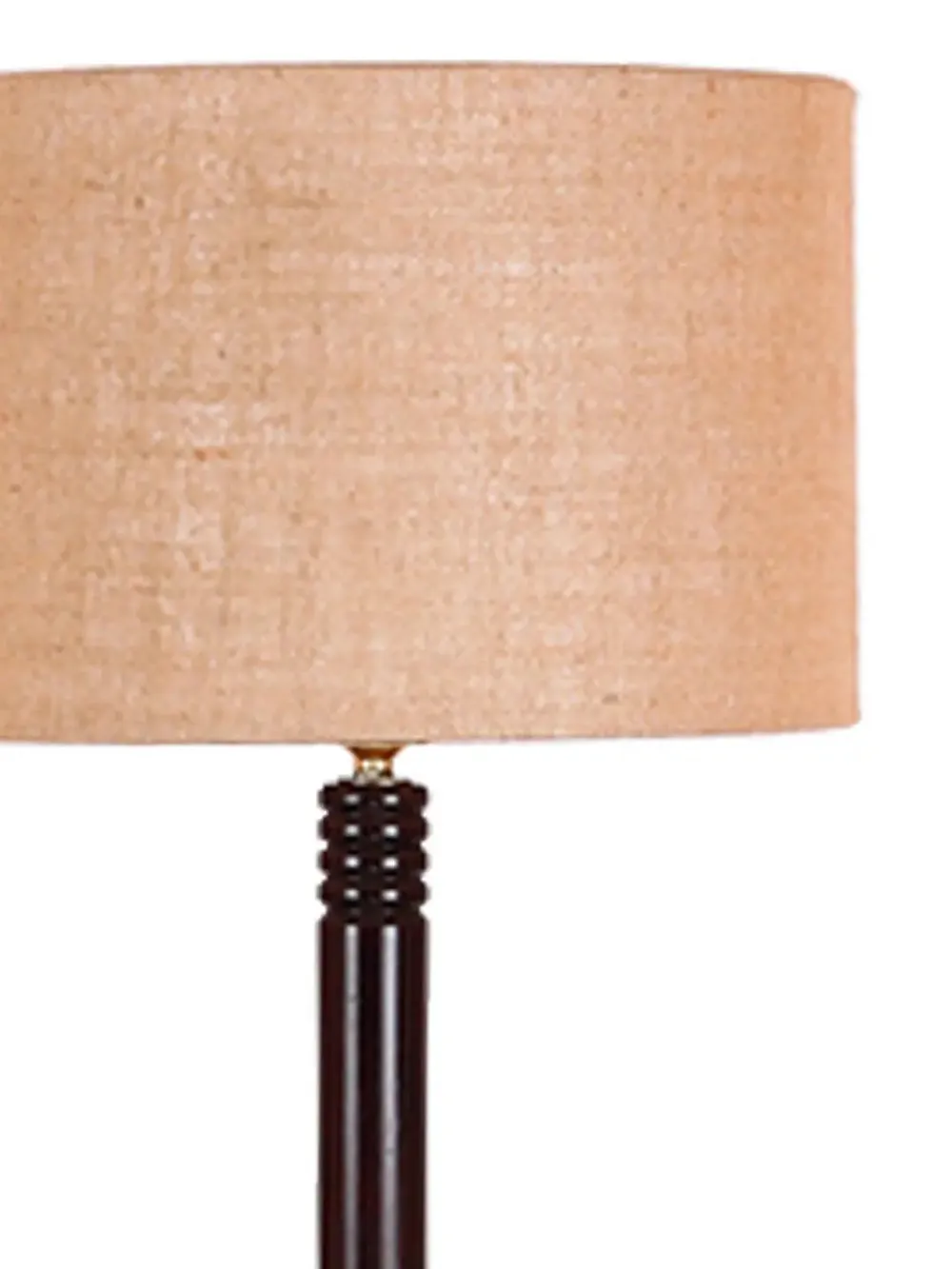 Premium Wood Brown Table Storage Floor Lamp With Jute Shade Maroon