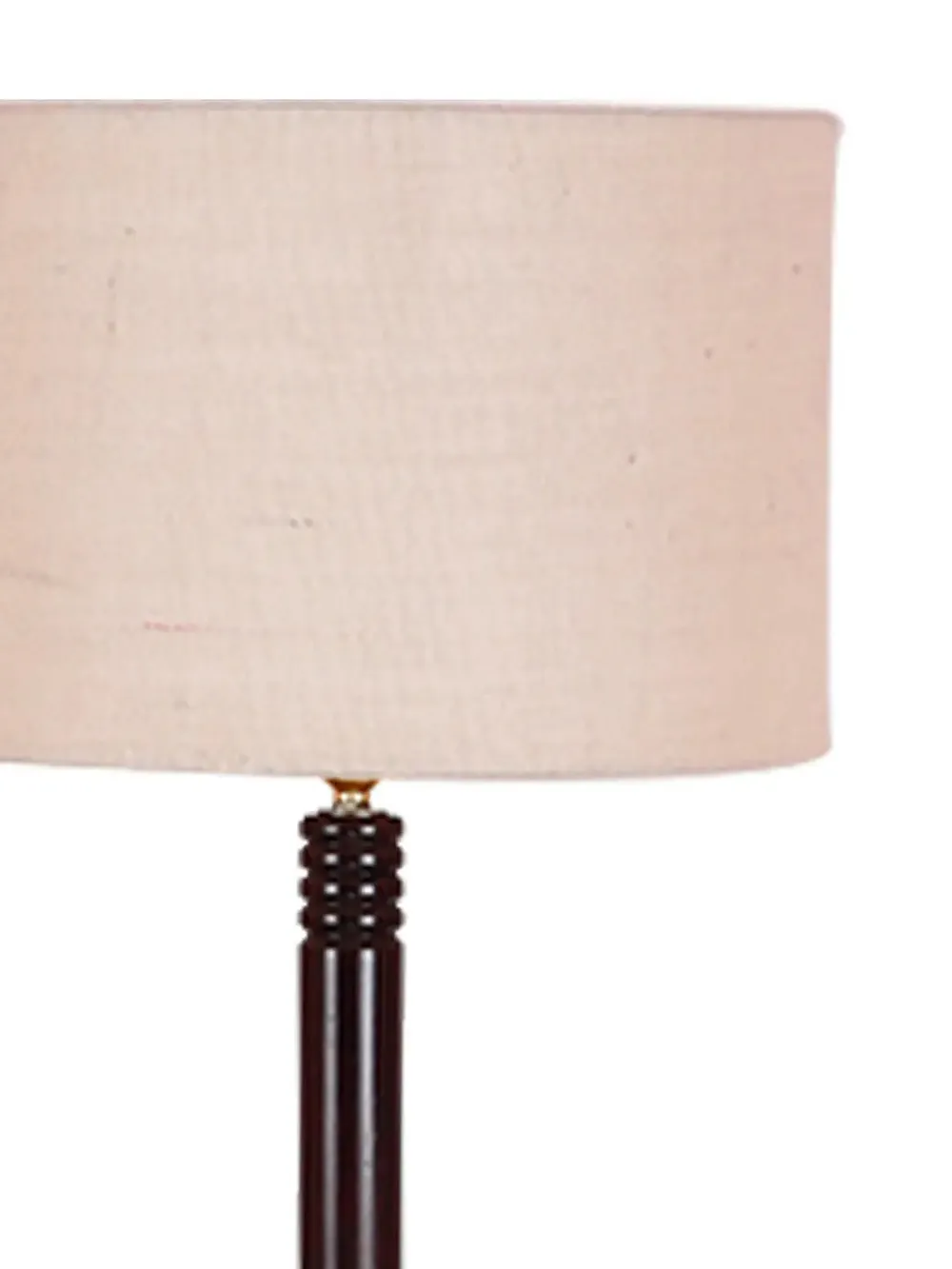 Premium Wood Brown Table Storage Floor Lamp With Jute Shade Maroon