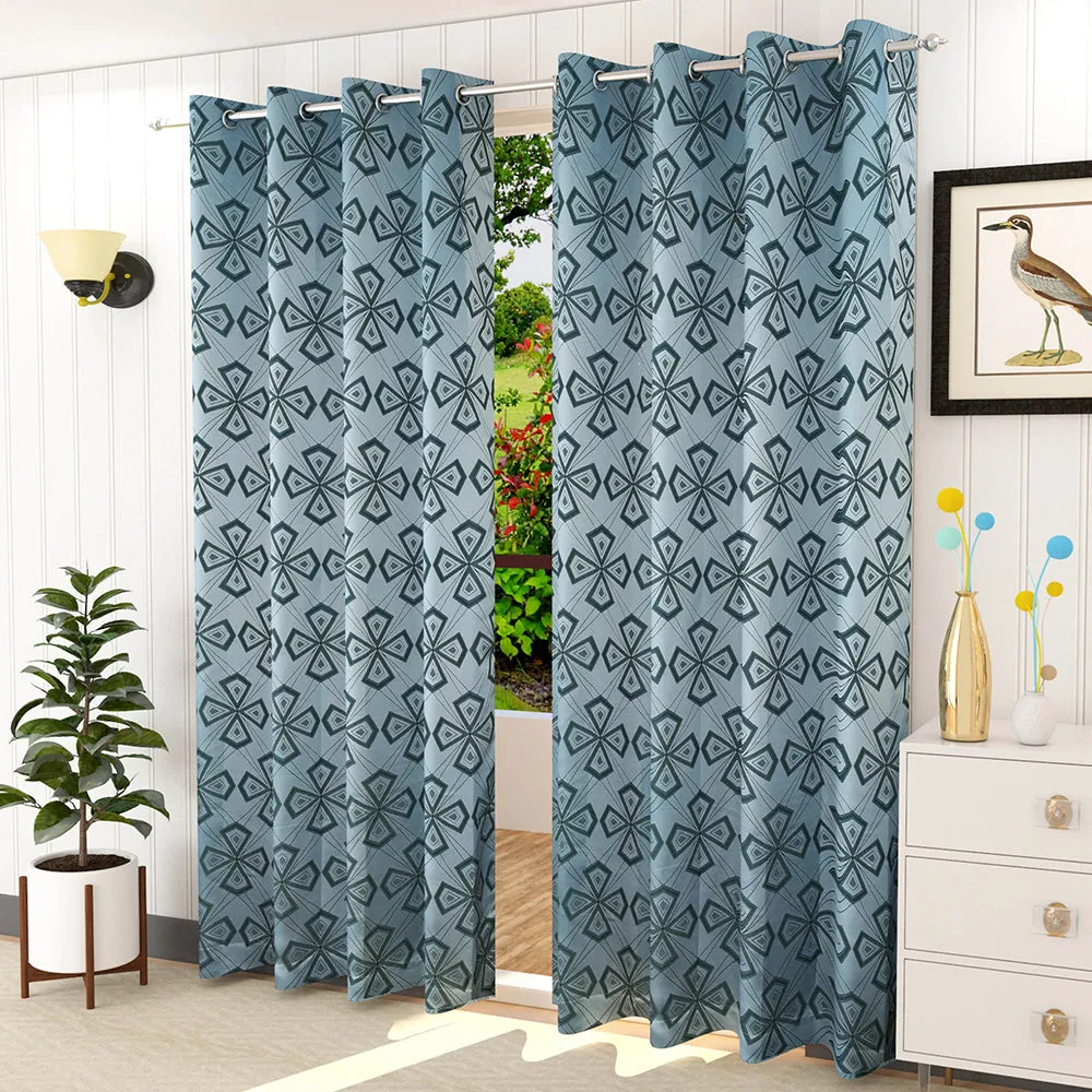 Presto Blue colour Abstract Set of 2 Window/Door/Long door WINDOW