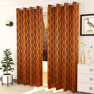 Presto Brown colour Abstract  Set of 2 Window/Door/Long door