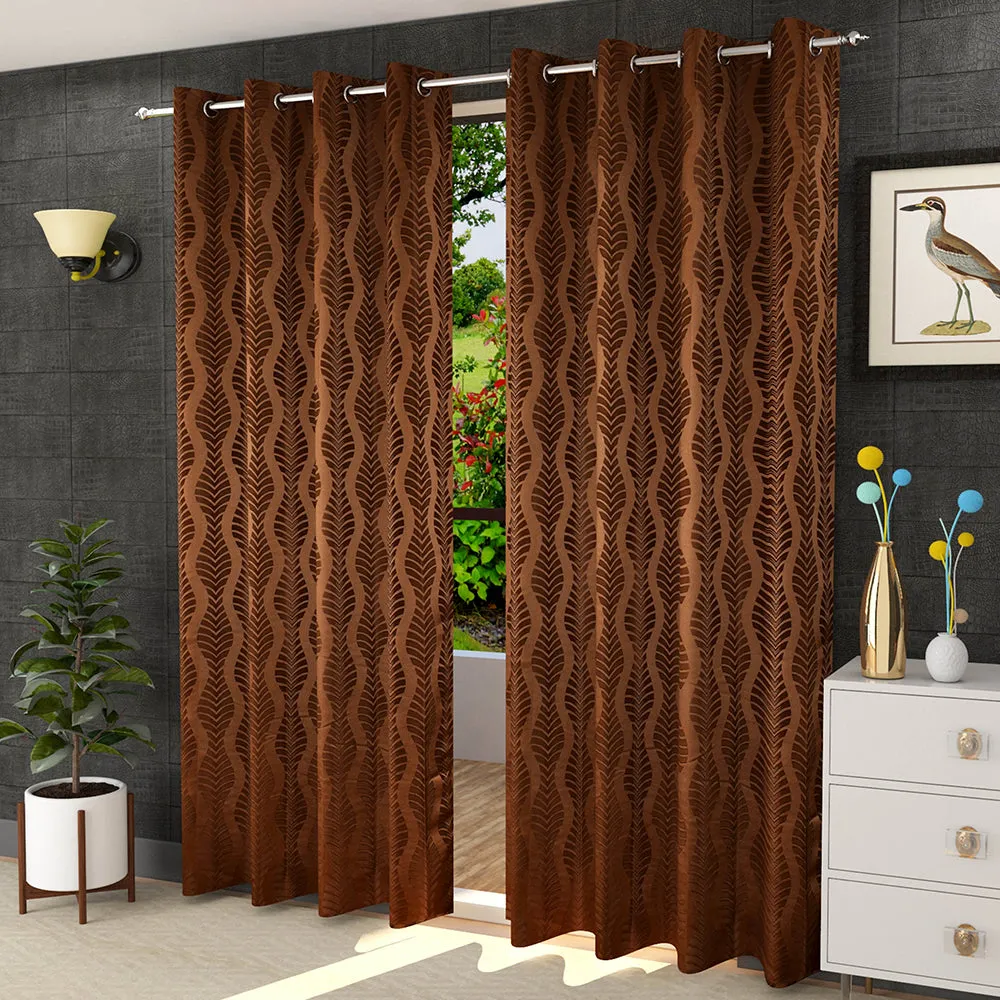 Presto Brown colour Abstract Set of 2 Window/Door/Long door WINDOW