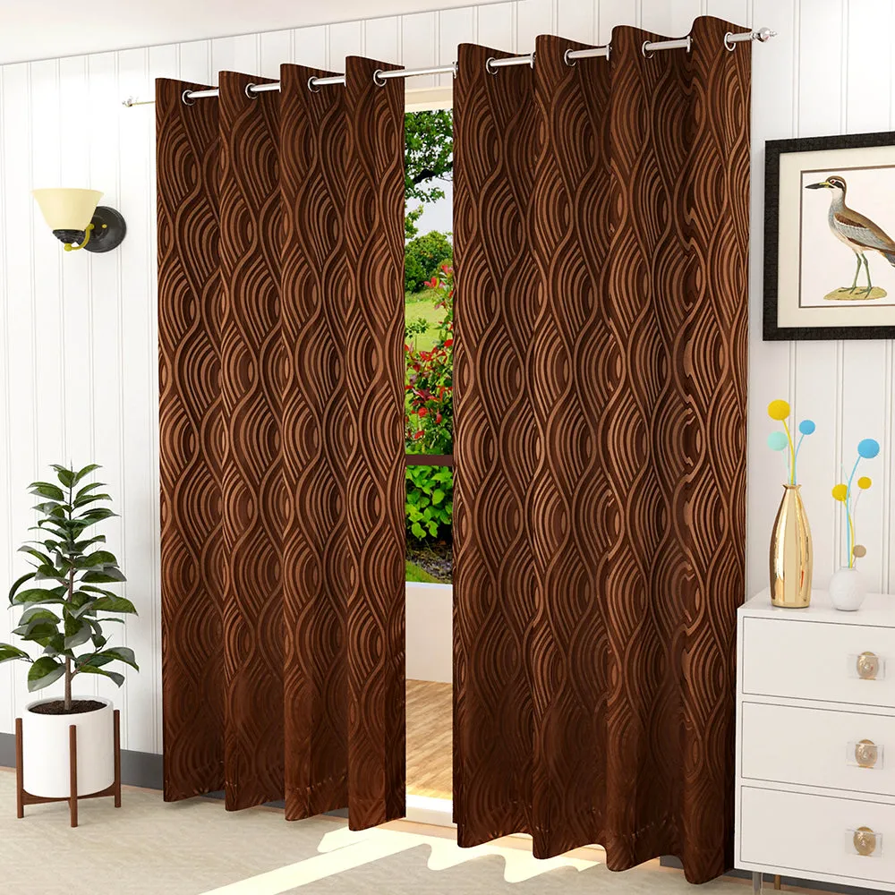 Presto Brown colour Abstract Set of 2 Window/Door/Long door WINDOW