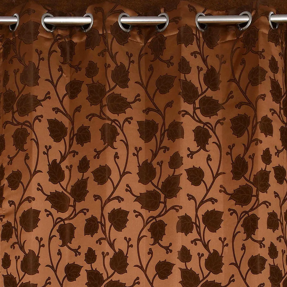 Presto Brown colour Floral Set of 2 Window/Door/Long door WINDOW