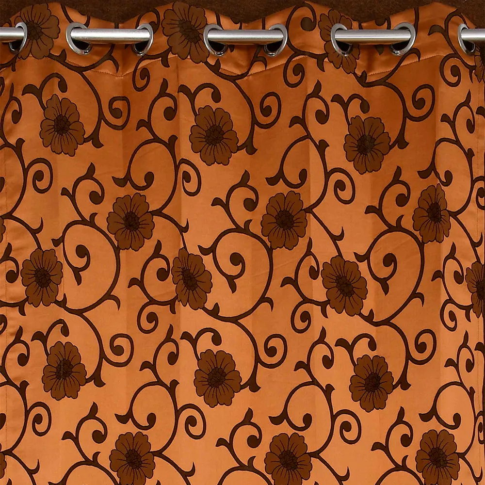 Presto Brown colour Floral Set of 2 Window/Door/Long door WINDOW