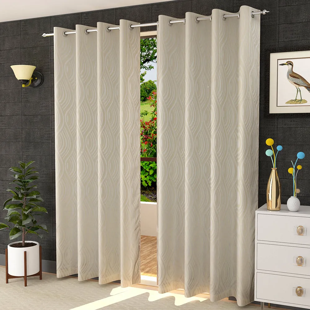 Presto Cream colour Abstract Set of 2 Window/Door/Long door WINDOW