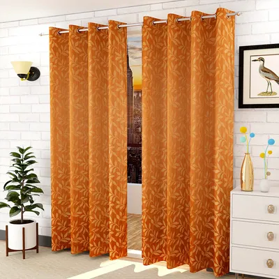 Presto Dark Gold colour Floral Set of 2 Window/Door/Long door
