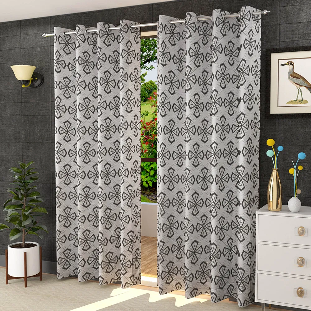 Presto Grey colour Abstract Set of 2 Window/Door/Long door WINDOW