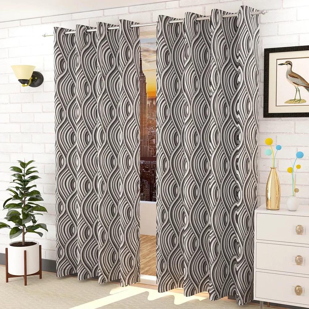 Presto Grey colour Abstract Set of 2 Window/Door/Long door WINDOW