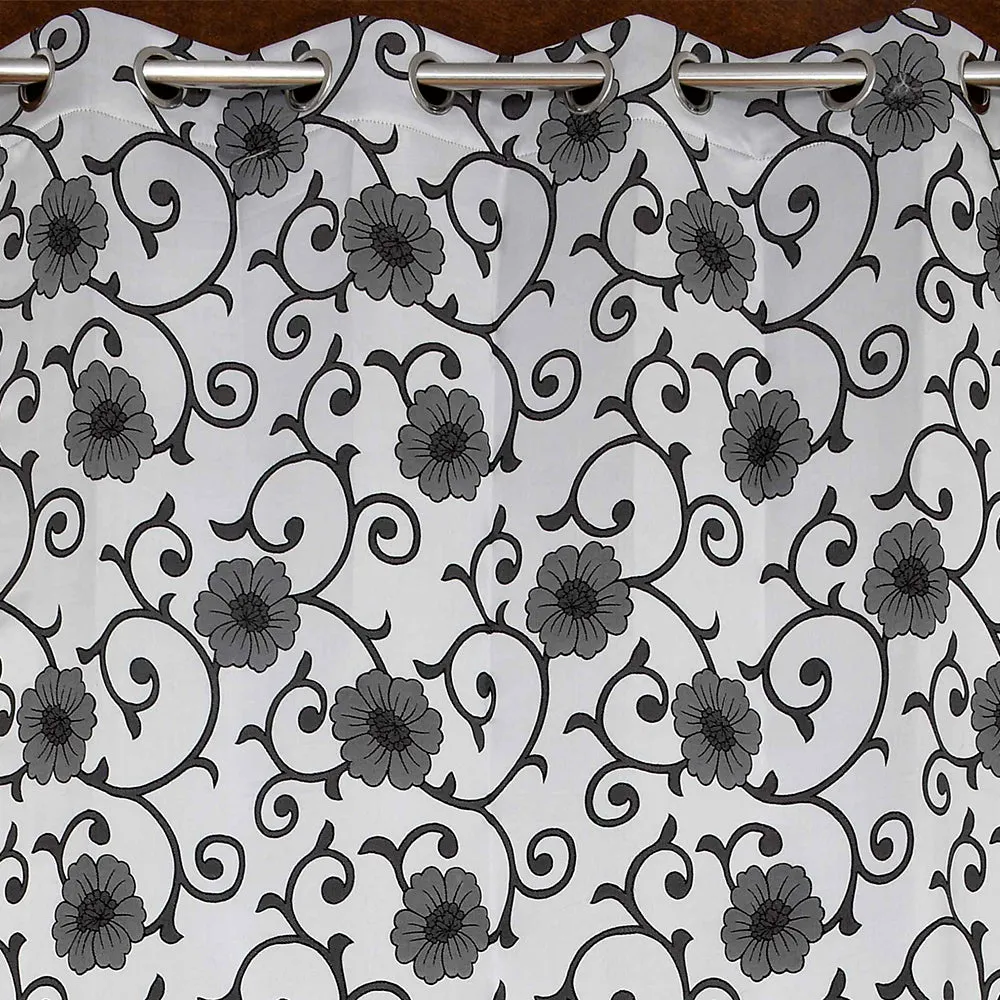 Presto Grey colour Floral Set of 2 Window/Door/Long door WINDOW
