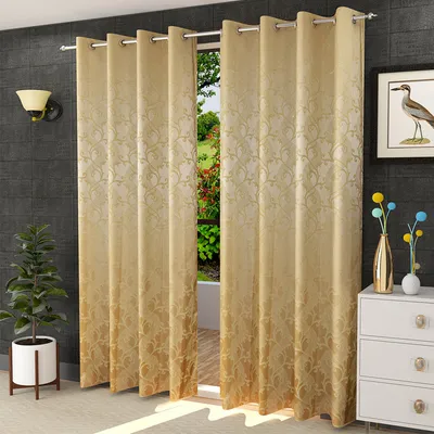 Presto Light Gold Abstract solid  Set of 2 Window/Door/Long door