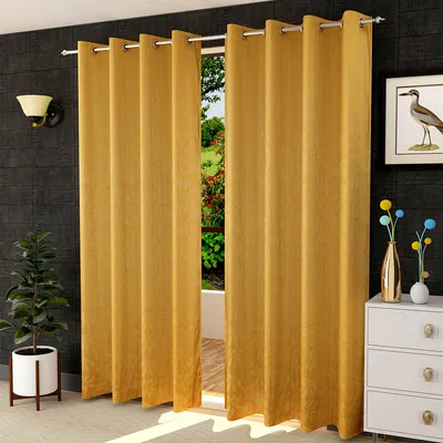 Presto Light Gold colourFloral Set of 2 Window/Door/Long door