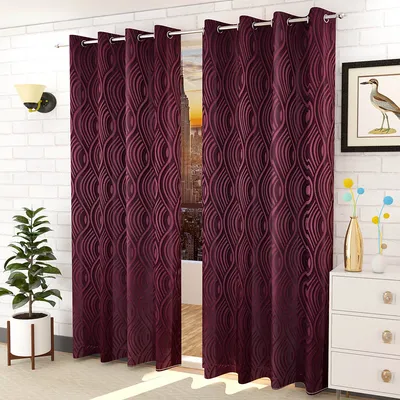 Presto Purple colour Abstract Set of 2 Window/Door/Long door