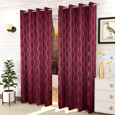 Presto Purple colour Abstract Set of 2 Window/Door/Long door