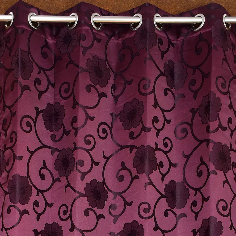Presto Purple colour Floral Set of 2 Window/Door/Long door WINDOW