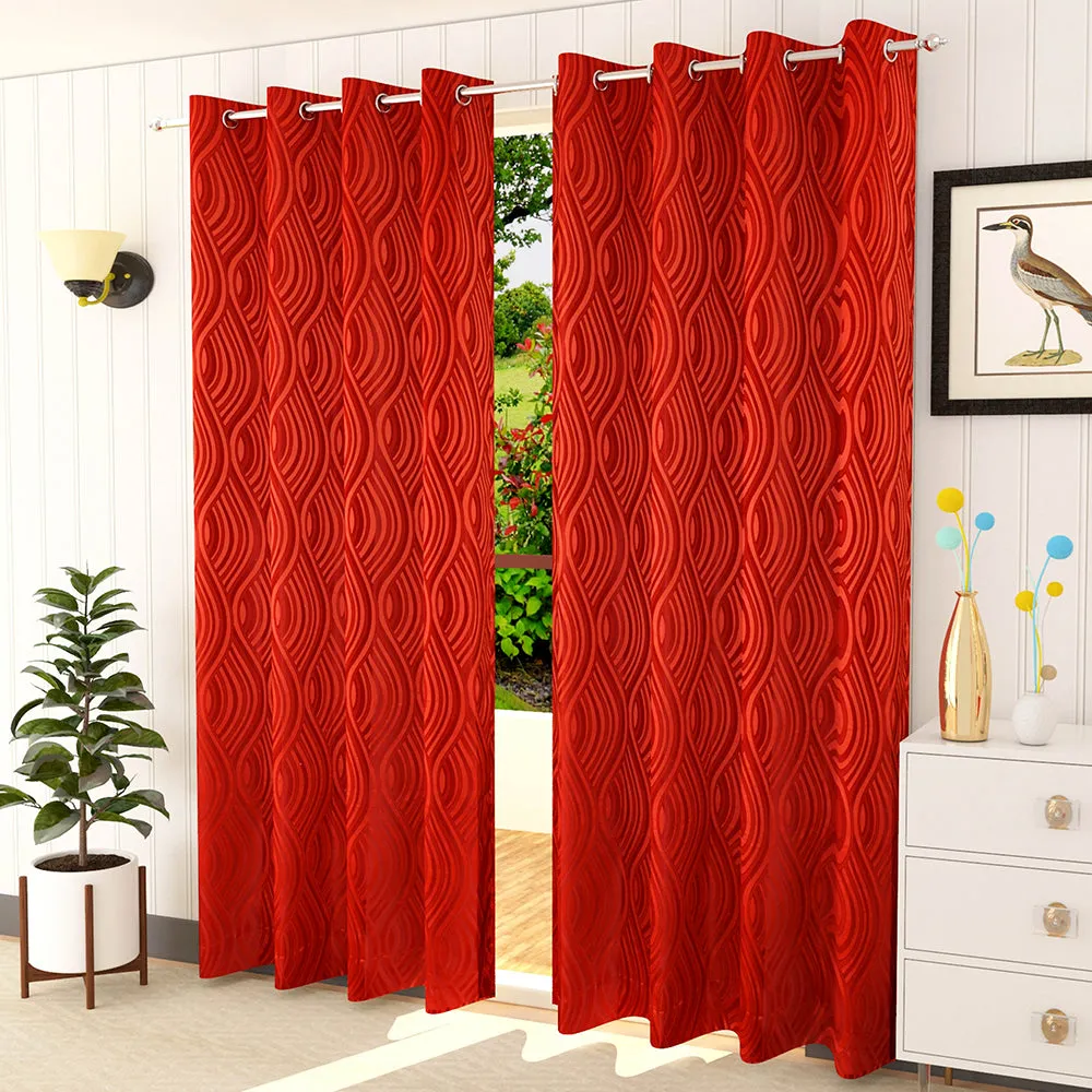 Presto Red colour Abstract Set of 2 Window/Door/Long door WINDOW