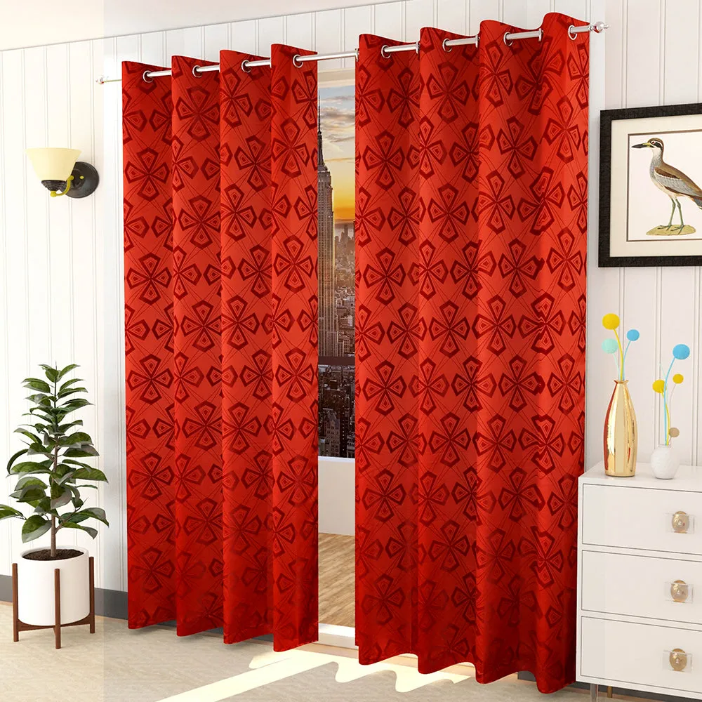 Presto Red colour Abstract Set of 2 Window/Door/Long door WINDOW