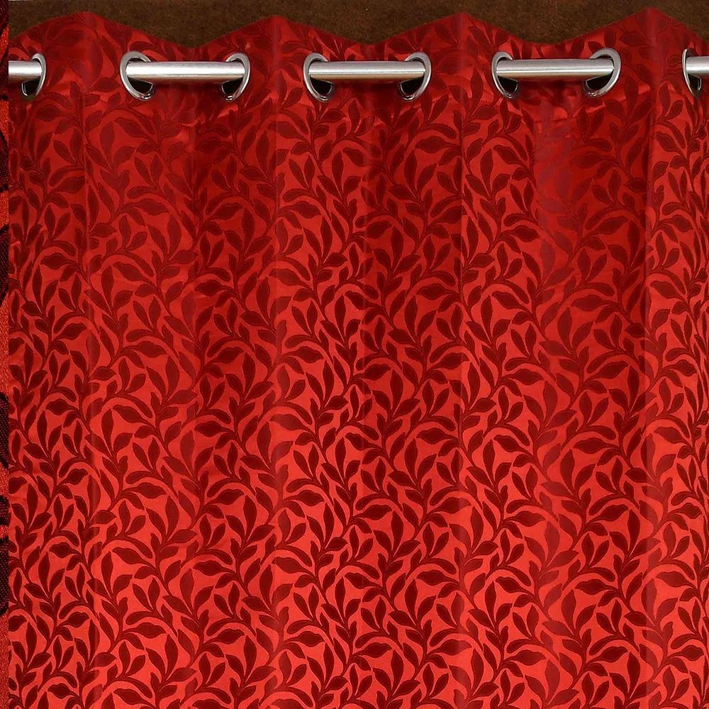 Presto Red colour Floral  Set of 2 Window/Door/Long door WINDOW