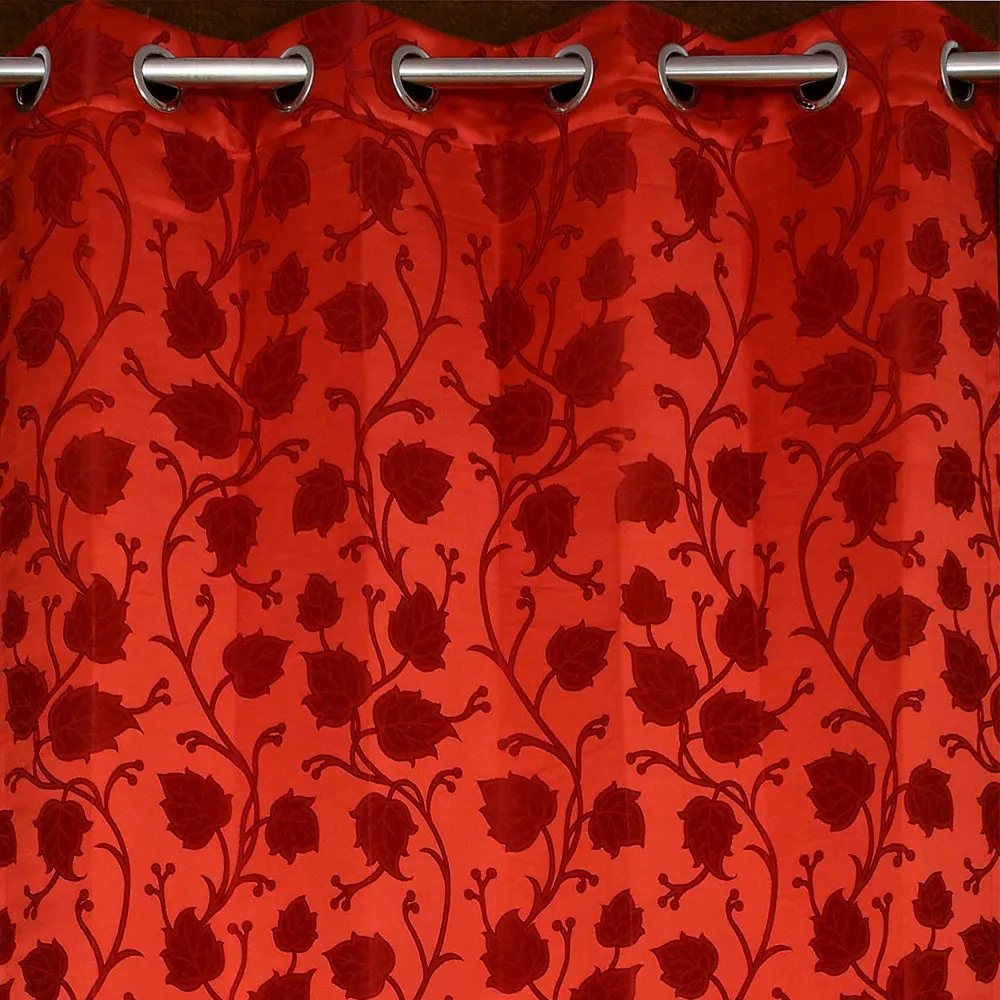 Presto Red colour Floral Set of 2 Window/Door/Long door WINDOW
