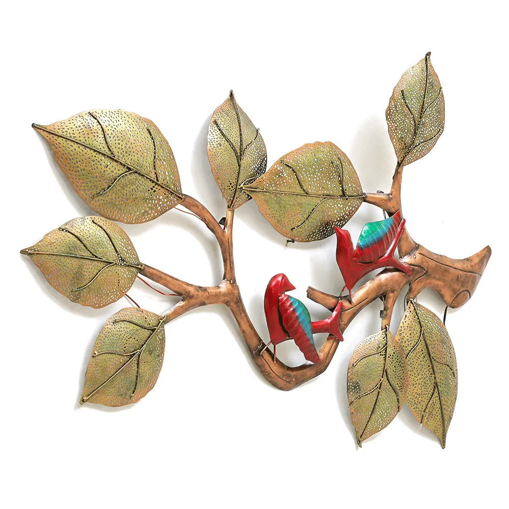 Pretty Bird On Branch Metal Wall Art With LED