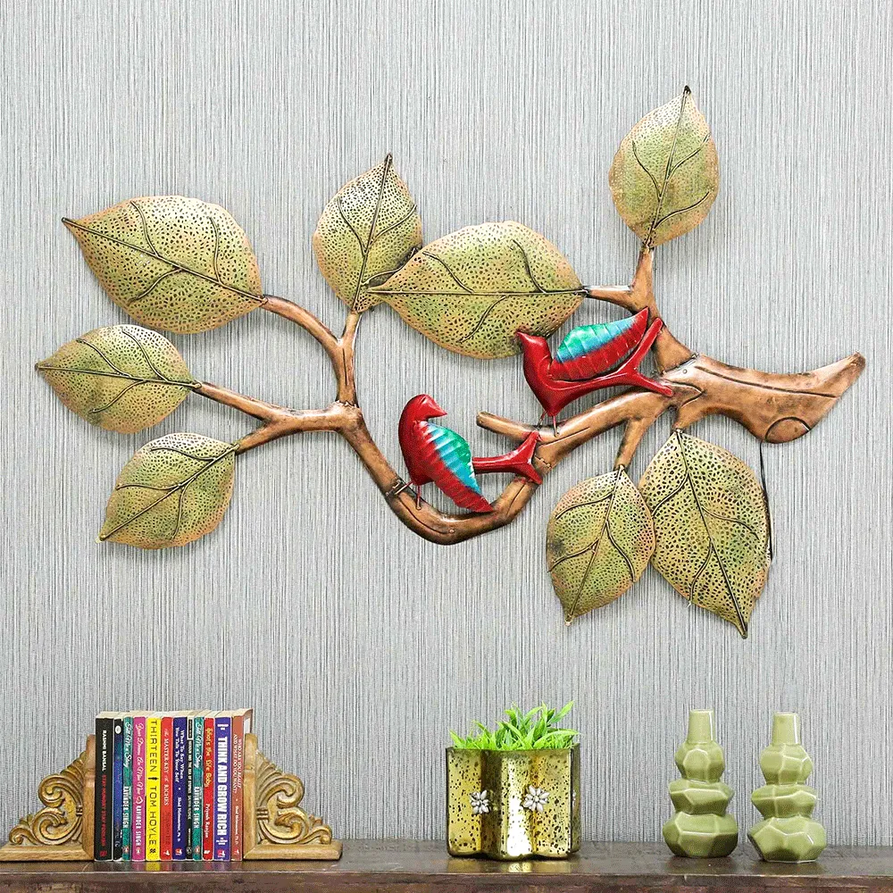 Pretty Bird On Branch Metal Wall Art With LED
