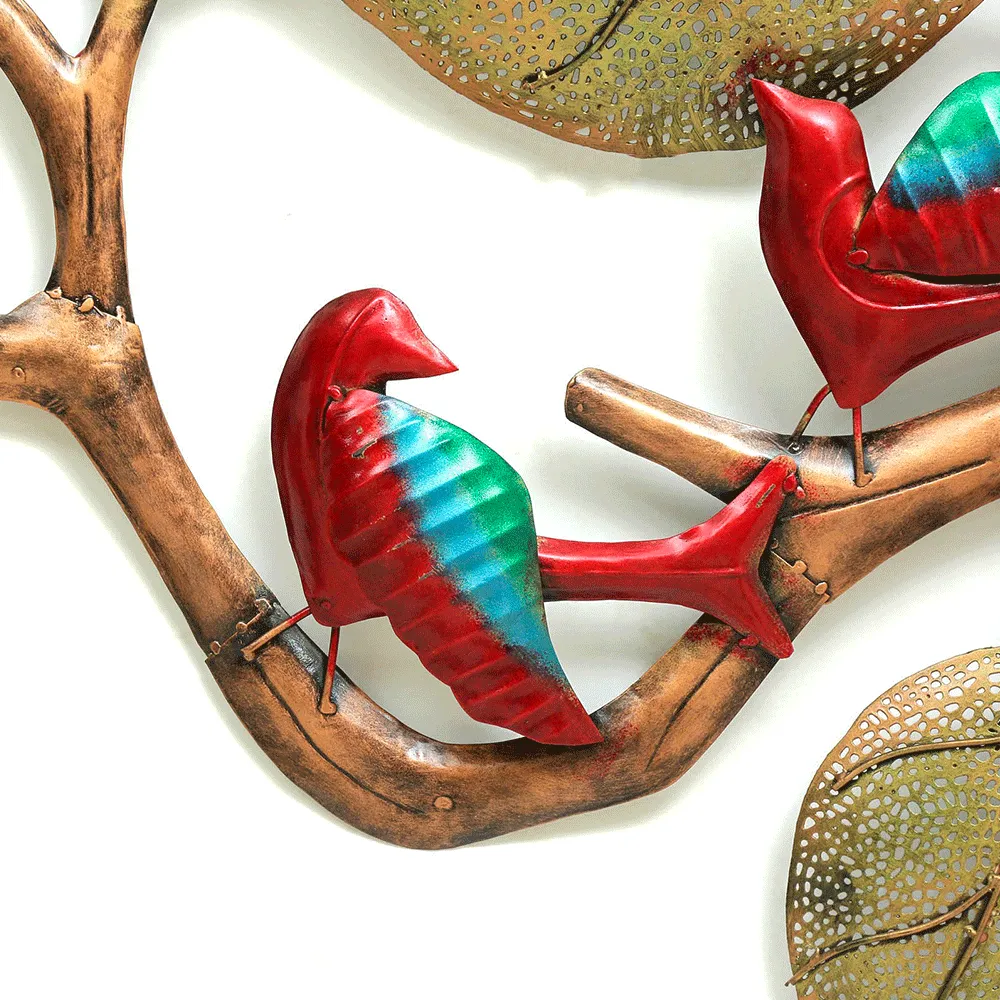 Pretty Bird On Branch Metal Wall Art With LED