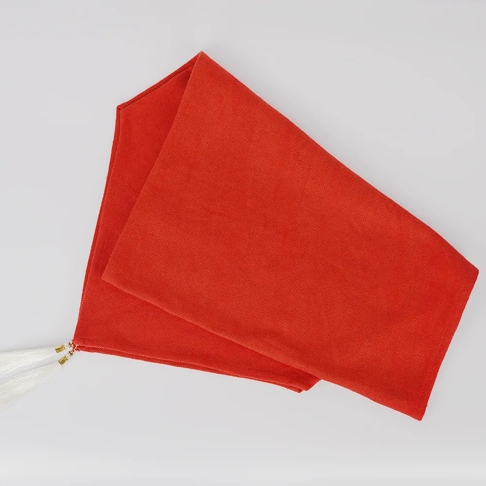 Pretty Crimson Jute Canvas Table Runner