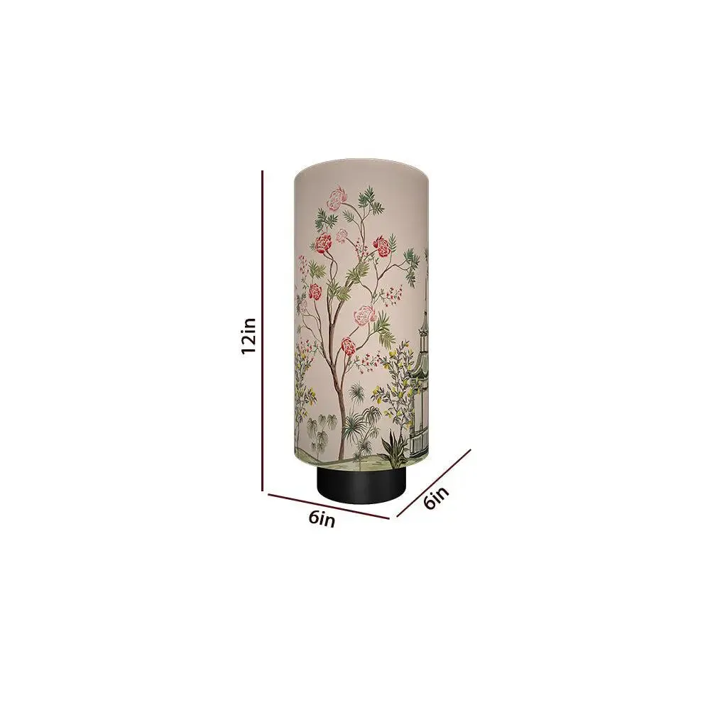 Pretty Floral Stem Designer Round Table Lamp