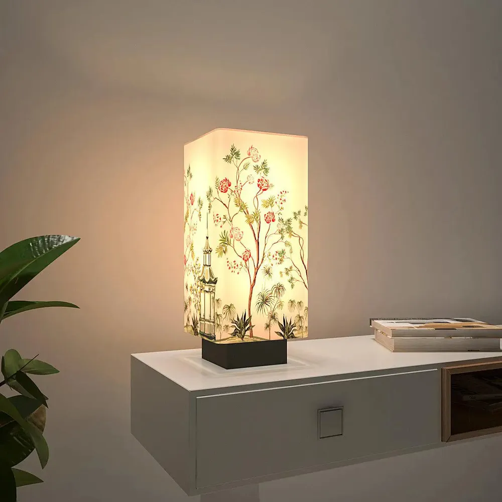 Pretty Floral Stem Designer Table Lamp