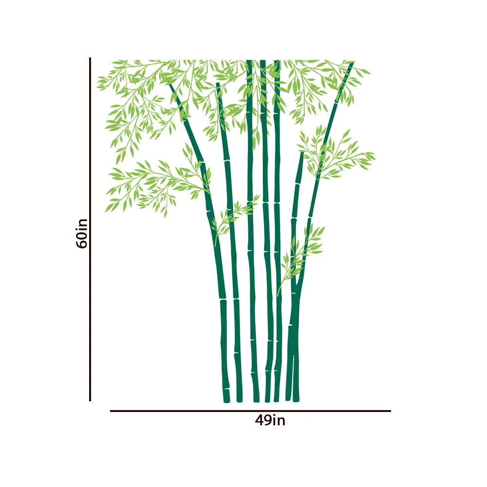 Pretty Green Bamboo Tree Wall Sticker