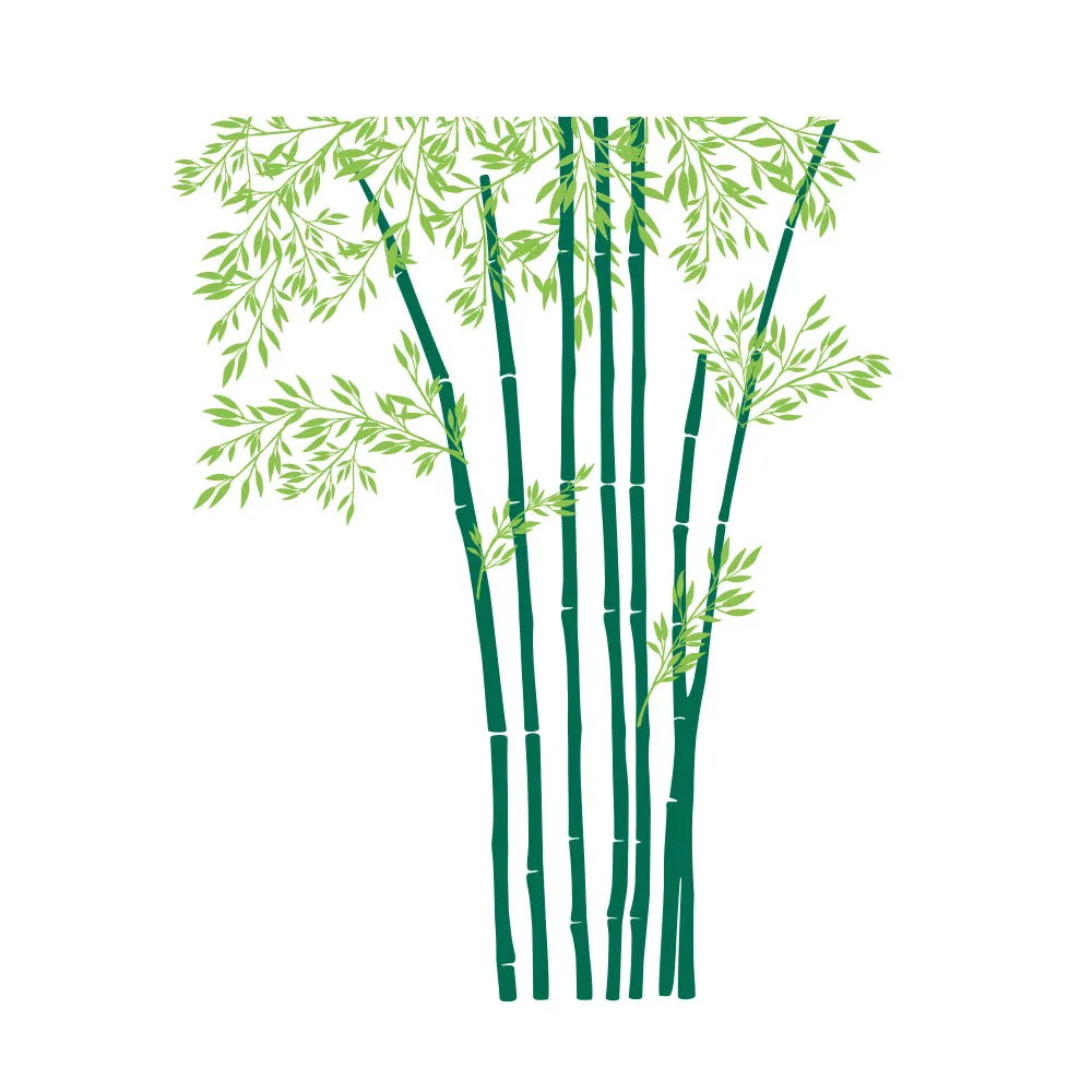 Pretty Green Bamboo Tree Wall Sticker