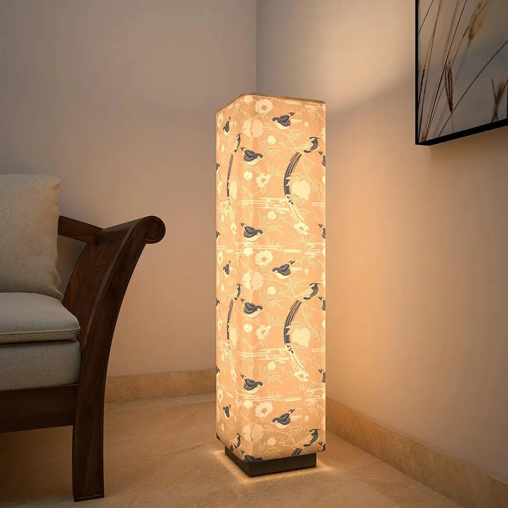 Pretty Humming Birds Glow Rectangle Floor Lamp