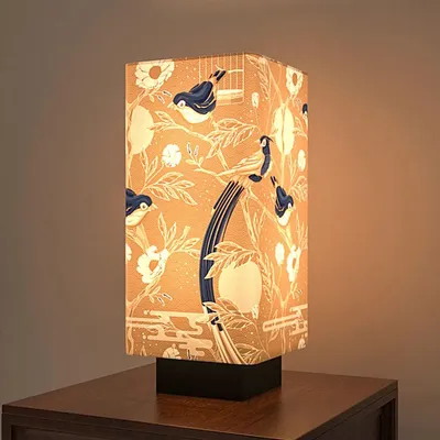 Pretty Humming Birds Glow Rectangle Table Lamp