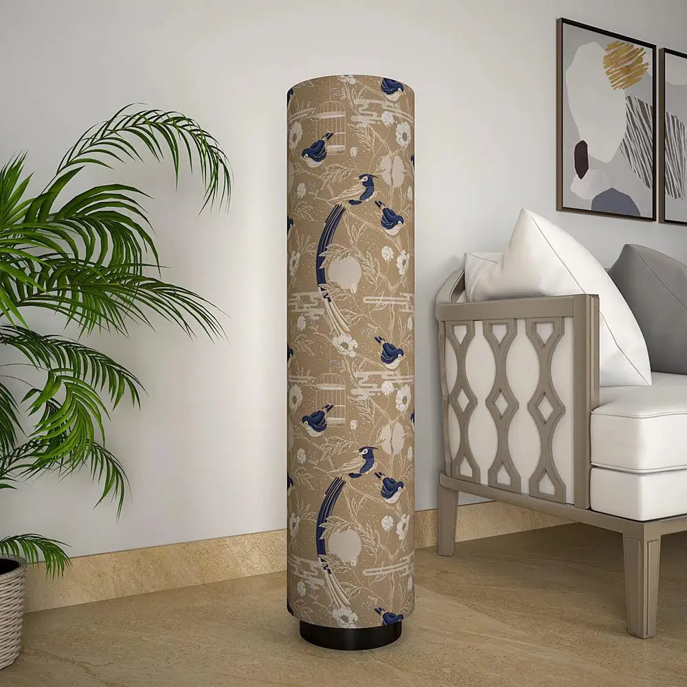 Pretty Humming Birds Glow Round Floor Lamp