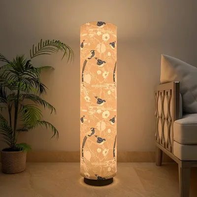 Pretty Humming Birds Glow Round Floor Lamp