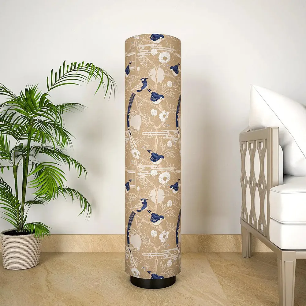 Pretty Humming Birds Glow Round Floor Lamp