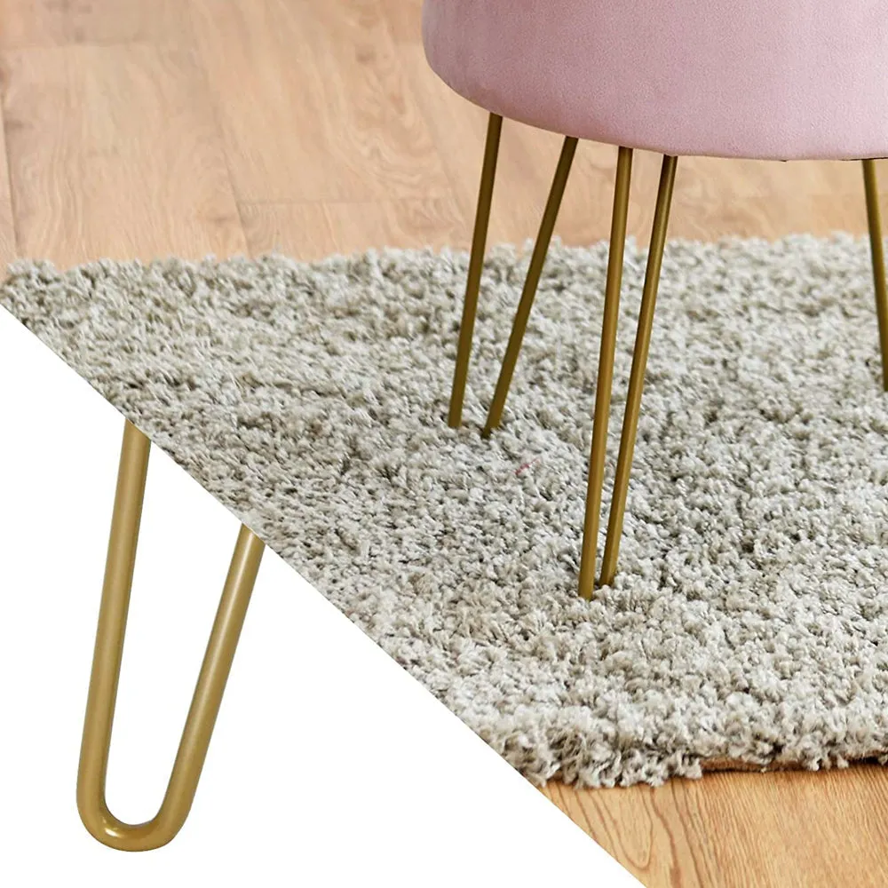 Pretty Lilac Metallic Pouffe Stool