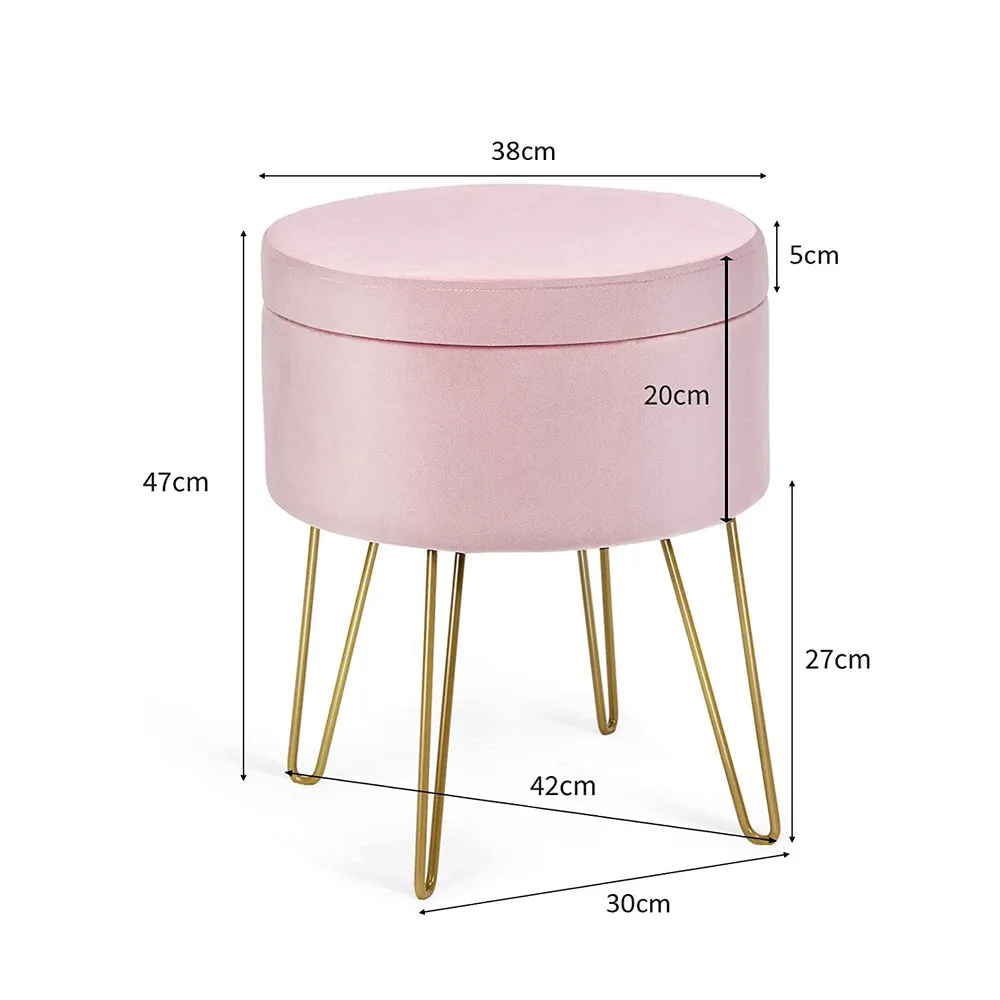 Pretty Lilac Metallic Pouffe Stool