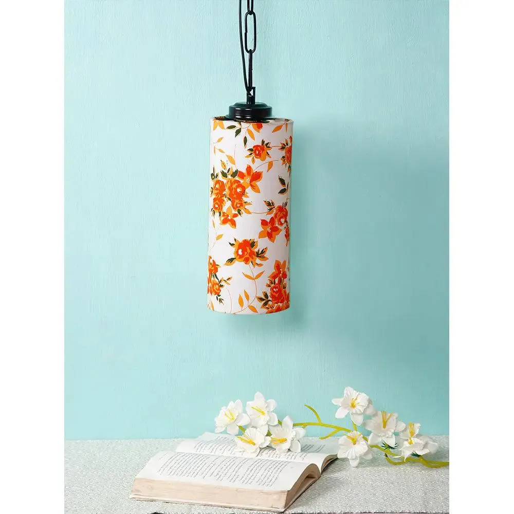 Pretty Multicolor Cotton Cylindrical Hanging Light