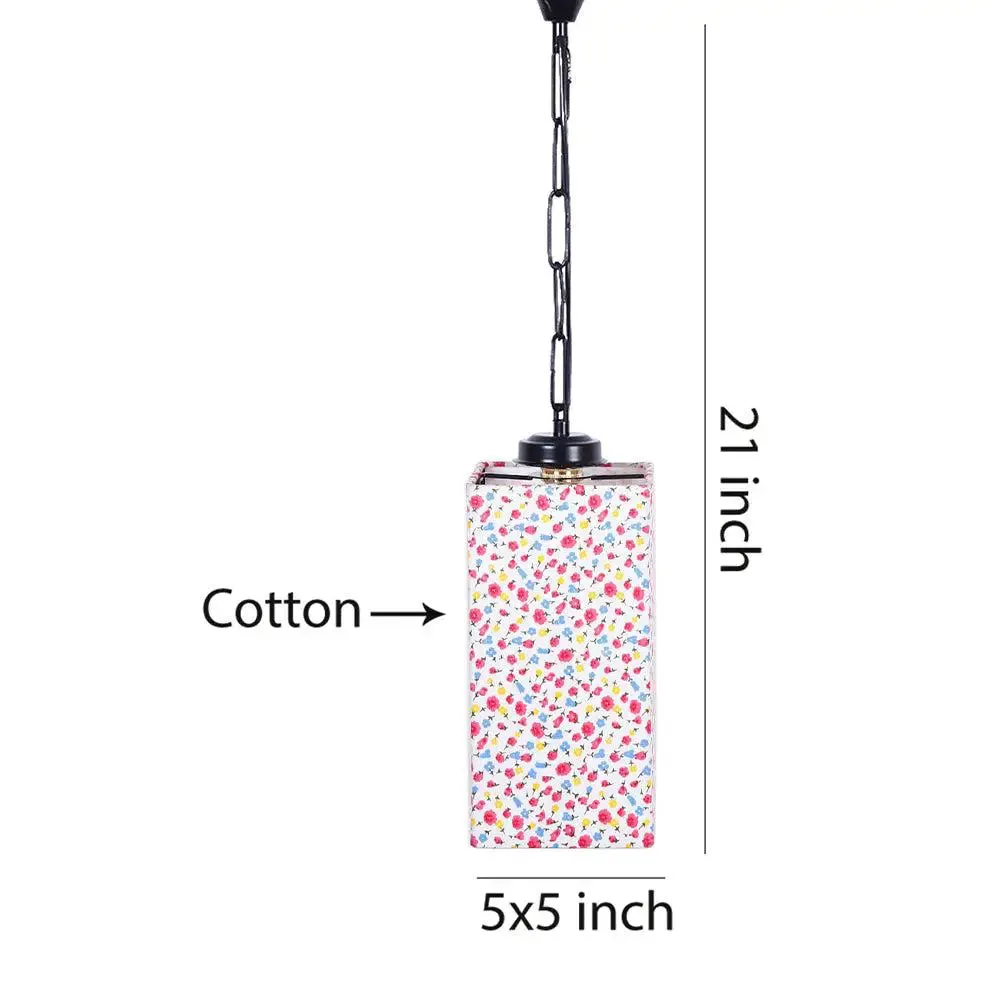 Pretty Multicolor Cotton Square Hanging Light