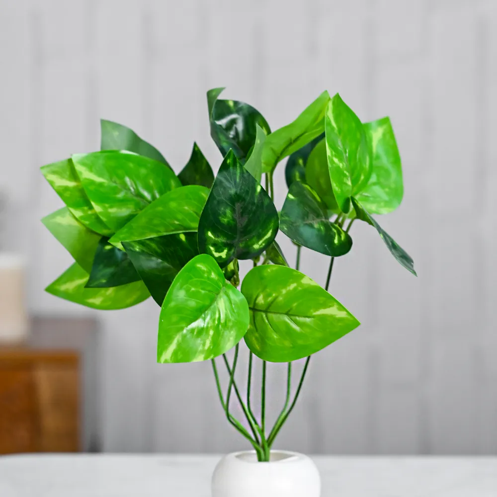 Pretty Orange Small Leaves Artificial Plant With Pot