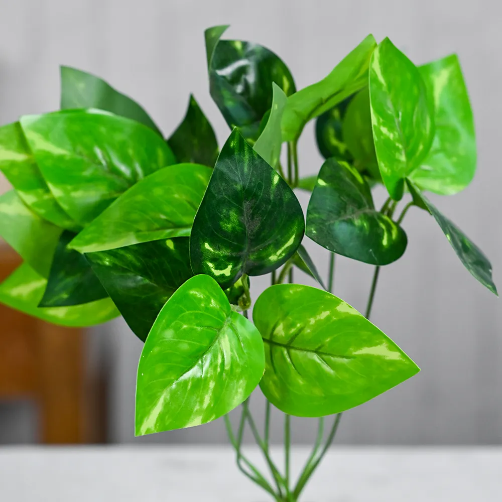 Pretty Orange Small Leaves Artificial Plant With Pot